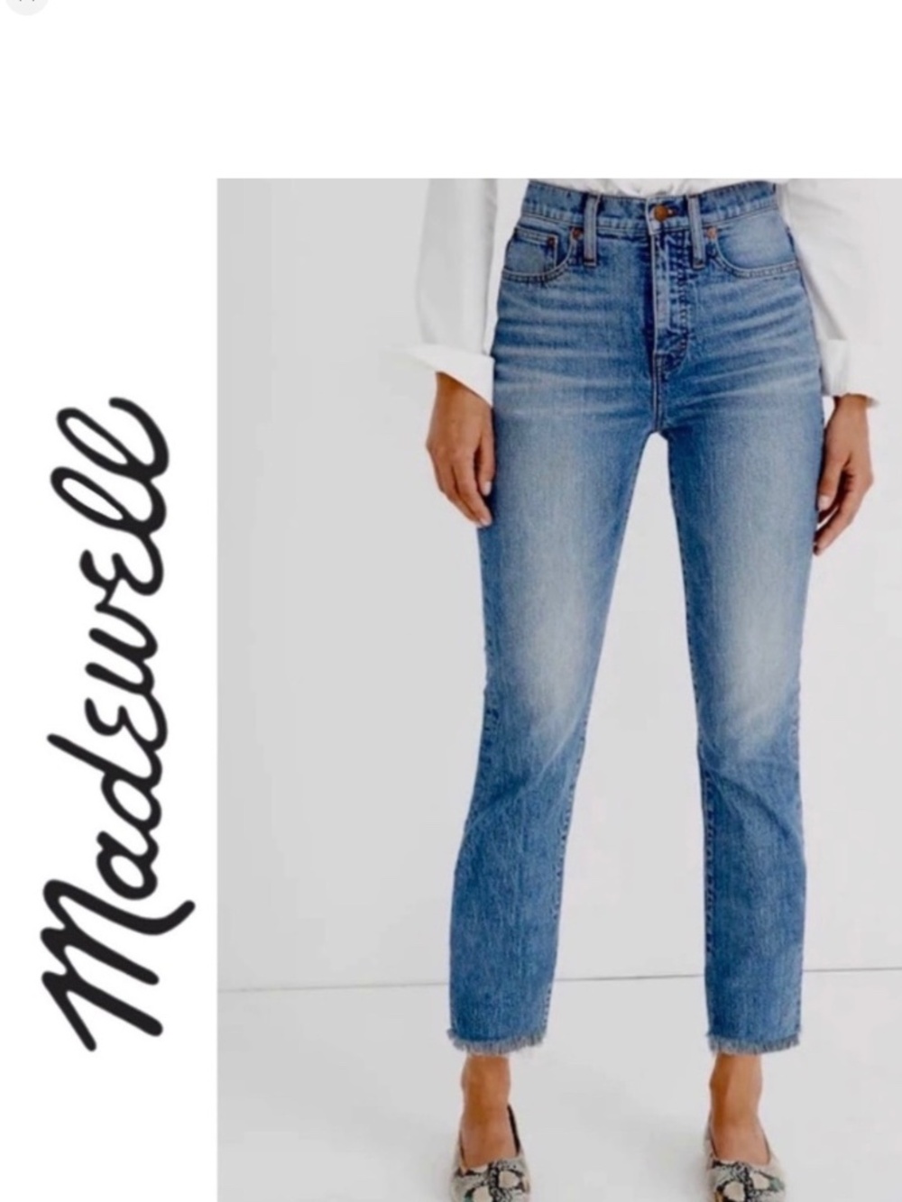 Madewell The Perfect Vintage Jean Raw Hem Midrise Medium Wash 25P